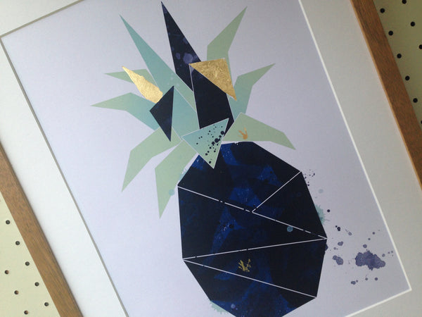 Navy and Gold Leaf Pineapple