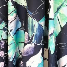 Banana Leaf Linen Cotton Fabric | Navy