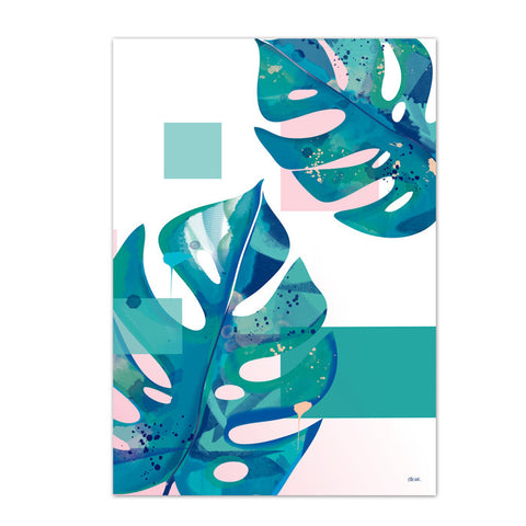 Monstera | Pink & White